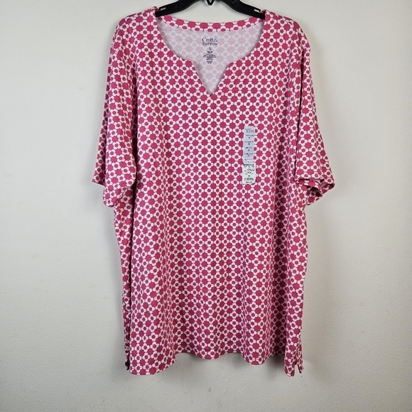 Croft & Barrow 100% Cotton Short Sleeve Tee Top Size 3X NWOT - Picture 1 of 4